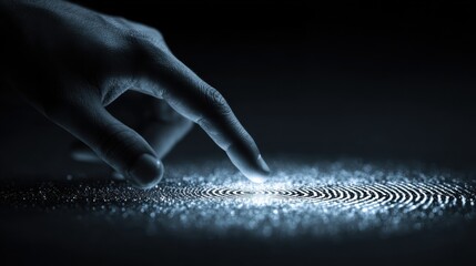 Digital fingerprint scan glows as technology advances security and biometrics become essential for access and verification