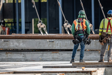 Tilt-Up Process on a Construction Site
