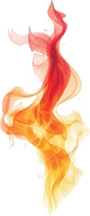 Abstract Swirling Flames and Smoke in Warm Orange and Red Tones on White Background fire
