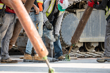 Tilt-Up Process on a Construction Site