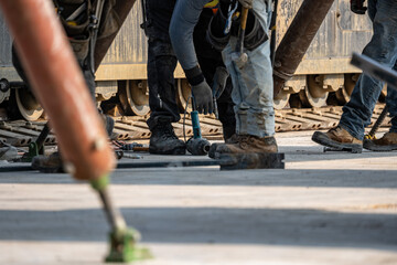 Tilt-Up Process on a Construction Site