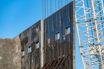 Tilt-Up Process on a Construction Site