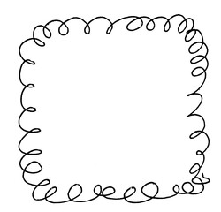 frame doodle drawing, Doodle line isolated on Transparent background.