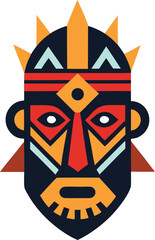 Vibrant african tribal mask vector illustration scalable eps graphic design