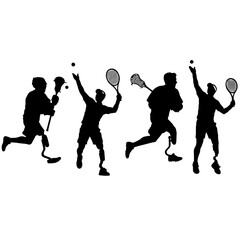 Dynamic athletes with prosthetics excel in lacrosse and tennis, showcasing strength and competitive spirit in action