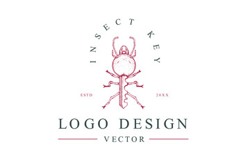 insect key logo design