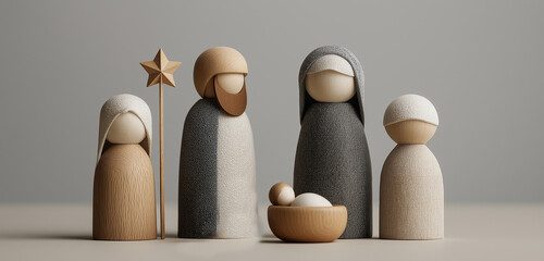 the holy family, Child Jesus, the Virgin Mary and Saint Joseph, and the donkey