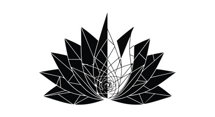 Geometric lotus flower design symbolizing growth and symmetry