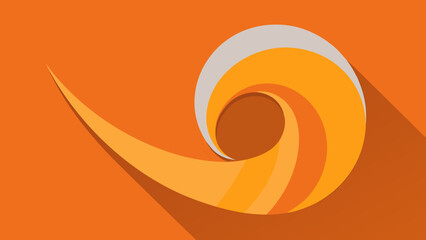 Fototapeta premium Vector art illustration of abstract orange circles with a spiral swirl pattern