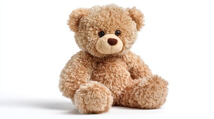 Soft Brown Teddy Bear Ideal for Branding, Perfect for RelaxationFocused Projects on White Background.
