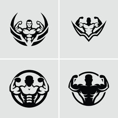 Obraz premium Illustration of a muscular arm flexing in a black and white style graphic art. Vector illustration