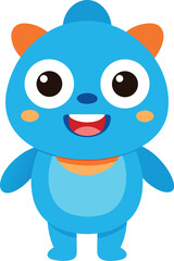 Cute blue cartoon mascot character vector design for your projects scalable illustration