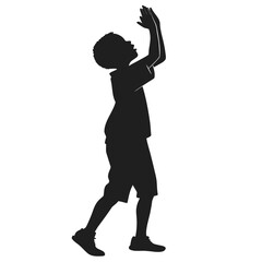 Boy clapping above head