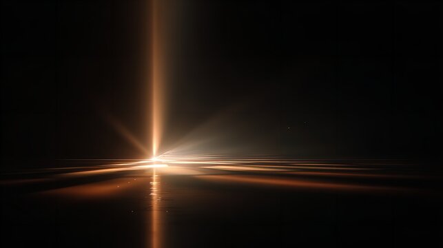 Guiding light through the darkness as a bright beacon towards the future with golden hues and black