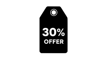 A clean and minimalist graphic boldly announces a 30% OFF promotion, perfect for highlighting significant savings. The design is visually striking and instantly grabs attention.