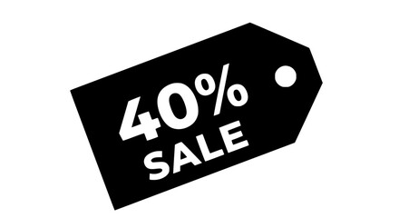 A bold sale tag design, showcasing a striking 40% discount offer, perfectly embodies the spirit of retail promotions and bargain hunting. vector illustration