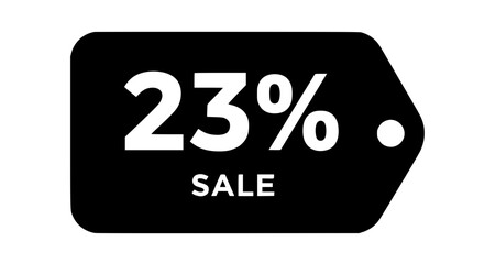 A stark, bold price tag declares a substantial 23% discount. It’s a powerful, uncluttered design for eye-catching sales. vector illustration