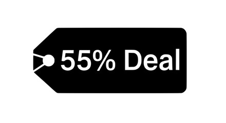A simple graphic showcasing a prominent 55% deal. vector illustration