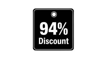 A sleek, minimalist design conveys a sense of opportunity through a 94% discount icon. vector illustration