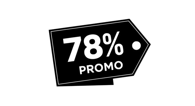 A visually striking design of 78% discount, ideal for sales and promotional materials. Simple and clean for maximum impact and easy readability. vector illustration