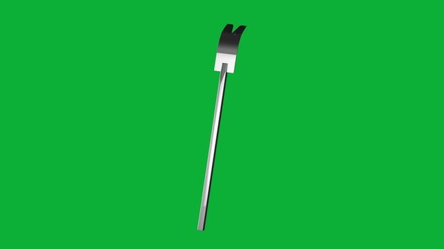 3D Masonry Pry Bar Rotating on Black Background | Realistic Construction Hand Tool Animation for Demolition, Building, Carpentry, and DIY Projects