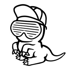 Dino Cool Sunglasses Party Music Club Disco Hat DJ