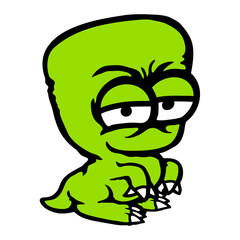 Dino Big Head Monster Alien Crazy Evil Dinosaur