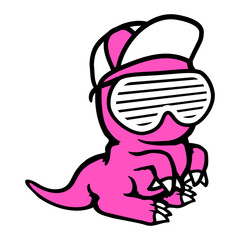 Dino Cool Sunglasses Party Music Club Disco Hat DJ