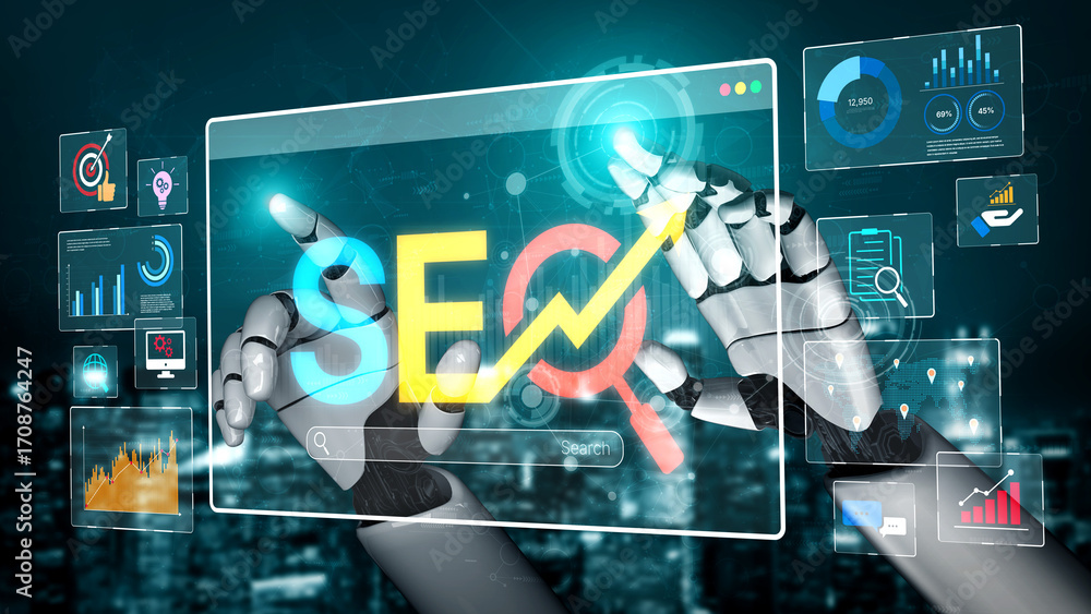 Poster ai improves seo visibility using intelligent optimization tools, keyword analytics, and smart market