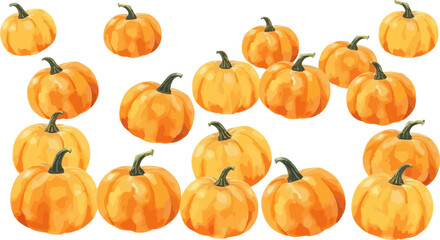 Obraz premium Watercolor vector illustration a pumpkin.