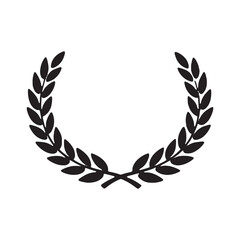 Laurel Wreath Silhouette | Victory and Achievement Symbol