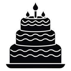 classic layered birthday cake vector icon