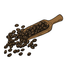Coffee beans and scoop