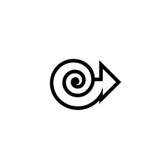 Spiral to Arrow Minimalist Symbol – Evolution and Direction Concept