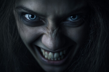 portrait of a evil young woman