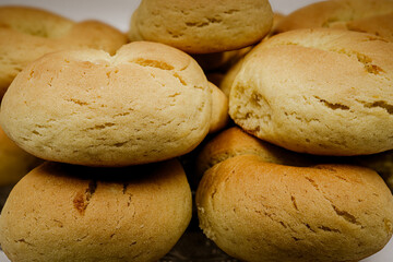 homemade buns close up