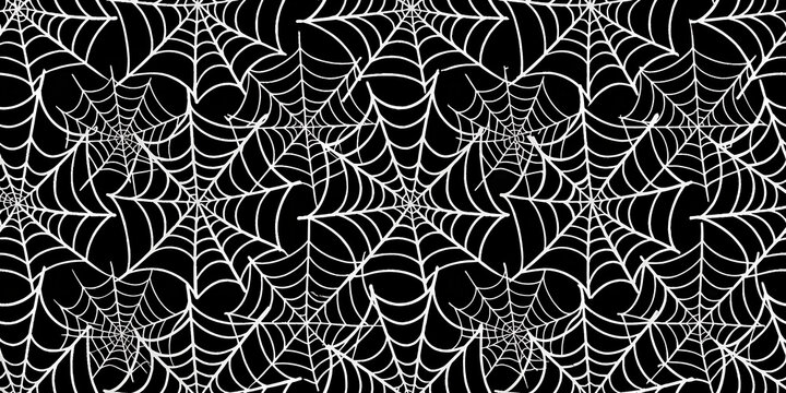 spider web pattern, halloween background, weird background and texture , black and white pattern, seamless pattern with spider