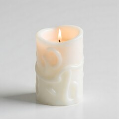 Warm, inviting candle flame casts a gentle glow creating a serene, peaceful atmosphere