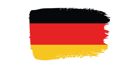 German Flag Brushstroke Illustration Germany National Symbol Graphic Patriotic Design Black Red Gold Paint Texture