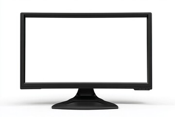 Flat screen computer monitor with white screen on a white background