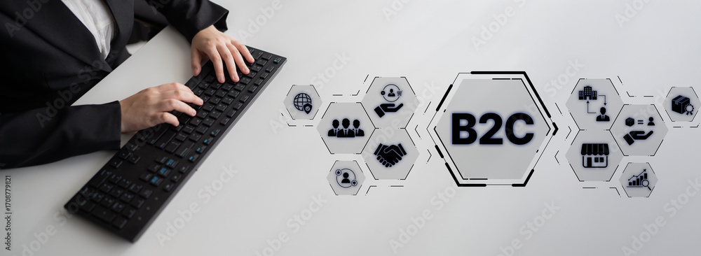 Poster b2c strategy focus on delivery products directly to consumer. successful b2c model enhance consumer 