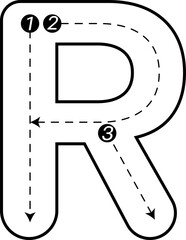 Dotted lines of English letters. For writing practice. For creating learning materials. Transparent background. Ready to use.