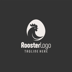 Chic Black White Rooster Iconography