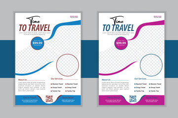 Travel poster or flyer template design . 