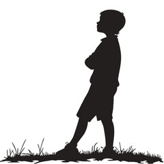 Boy standing arms folded