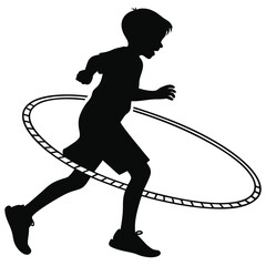 Child jumping in circle