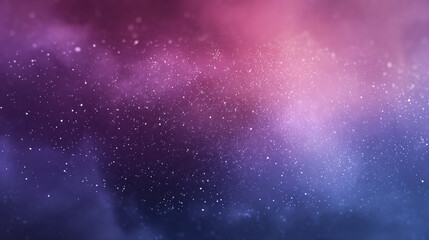 Fototapeta premium colorful background with a starry sky, a pink and purple gradient, a grainy texture, blurred details, depth of field, space, and stars in the universe, with white dust particles floating around