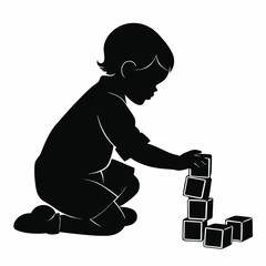Child playing with toy blocks