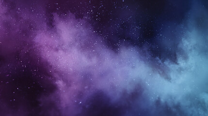 Obraz premium colorful background with a starry sky, a pink and purple gradient, a grainy texture, blurred details, depth of field, space, and stars in the universe, with white dust particles floating around