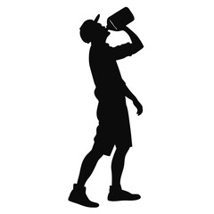 Man drinking from jug